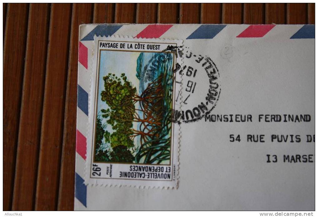 MARCOPHILIE LETTRE:NOUVELLE CALEDONIE FRANCAISE:NOUMEA AVION 1974 P/ MELLE TIMBRE SEUL S LETTRE P AERIENNE COTE OUEST - Cartas & Documentos