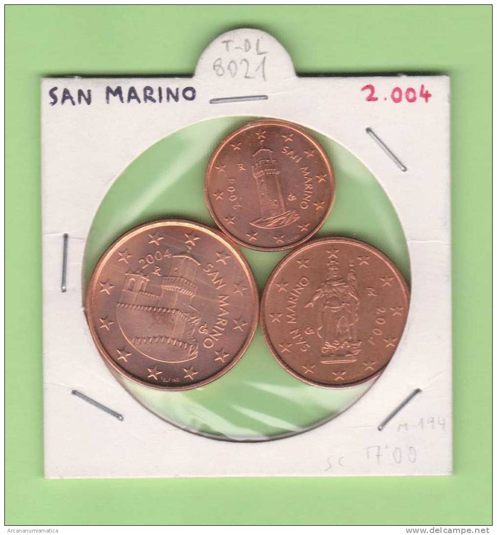 SAN MARINO  0,01€ + 0,02€ + 0,05€  2.004   SC/UNC       DL-8021 - San Marino