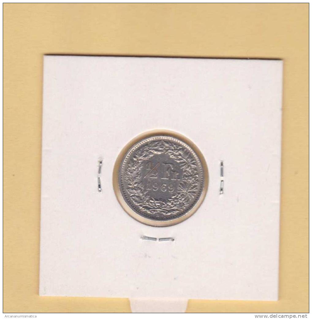 SUIZA  1/2 FRANCO    1.969 B  CU NI    KM#23a.1   MBC/VF     DL-8081 - Andere & Zonder Classificatie