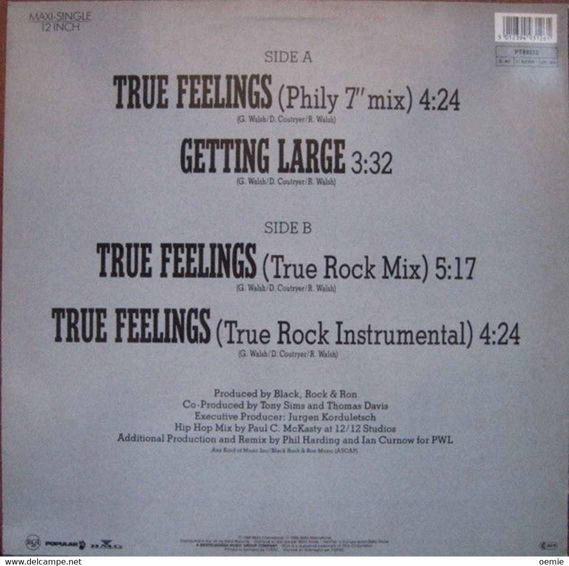 BLACK  ROCK & RON  °°  TRUE FEELINGS - 45 Rpm - Maxi-Single