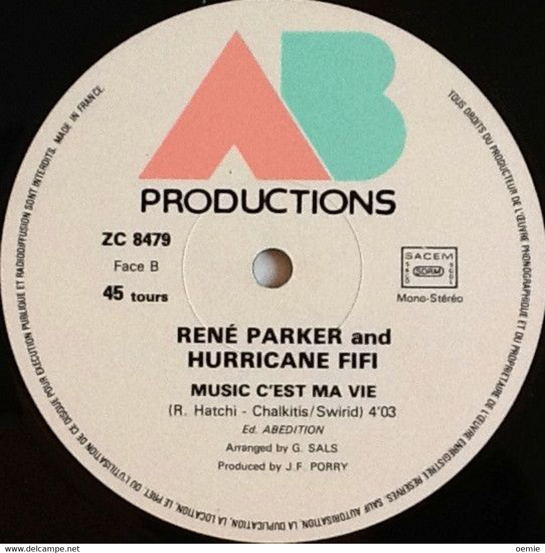 RENE PARKER  AND HURRICANE FIFI  °°  ACTION  /  MUSIC C'EST MA VIE - 45 T - Maxi-Single