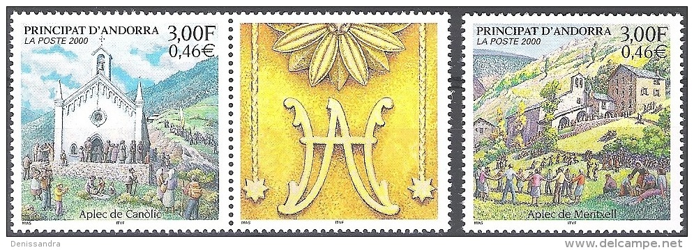 Andorre Français 2000 Yvert 531 - 532 Neuf ** Cote (2015) 4.80 Euro Fête De Canolic Et Meritxell - Unused Stamps