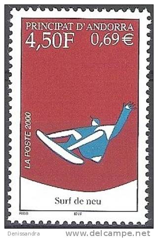 Andorre Français 2000 Yvert 526 Neuf ** Cote (2015) 2.80 Euro Surf De Neige - Ongebruikt