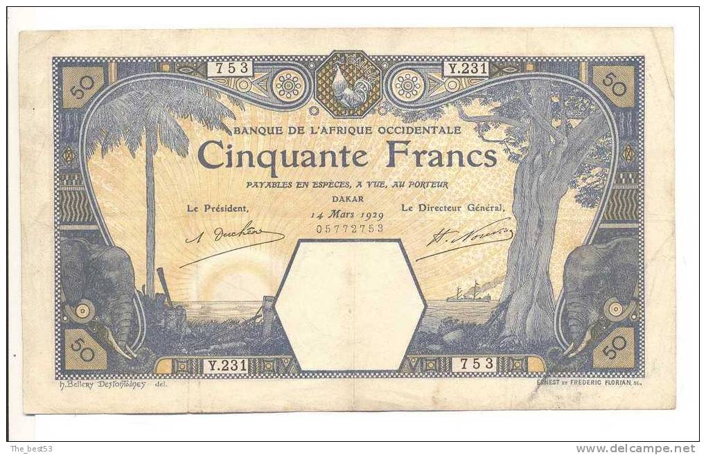 Afrique Occidentale  -  50 Francs - - Autres - Afrique