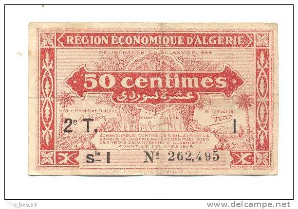 Règion Economique D'  Algérie   -  50 Centimes - Algerien