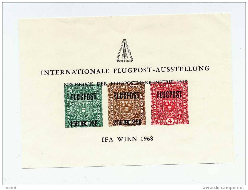 Vignette (Neudruck) Mit Flugpostmarkenserie 1918 - IFA Wien 1968 - Siehe Scan (IFA 1968) - Proofs & Reprints