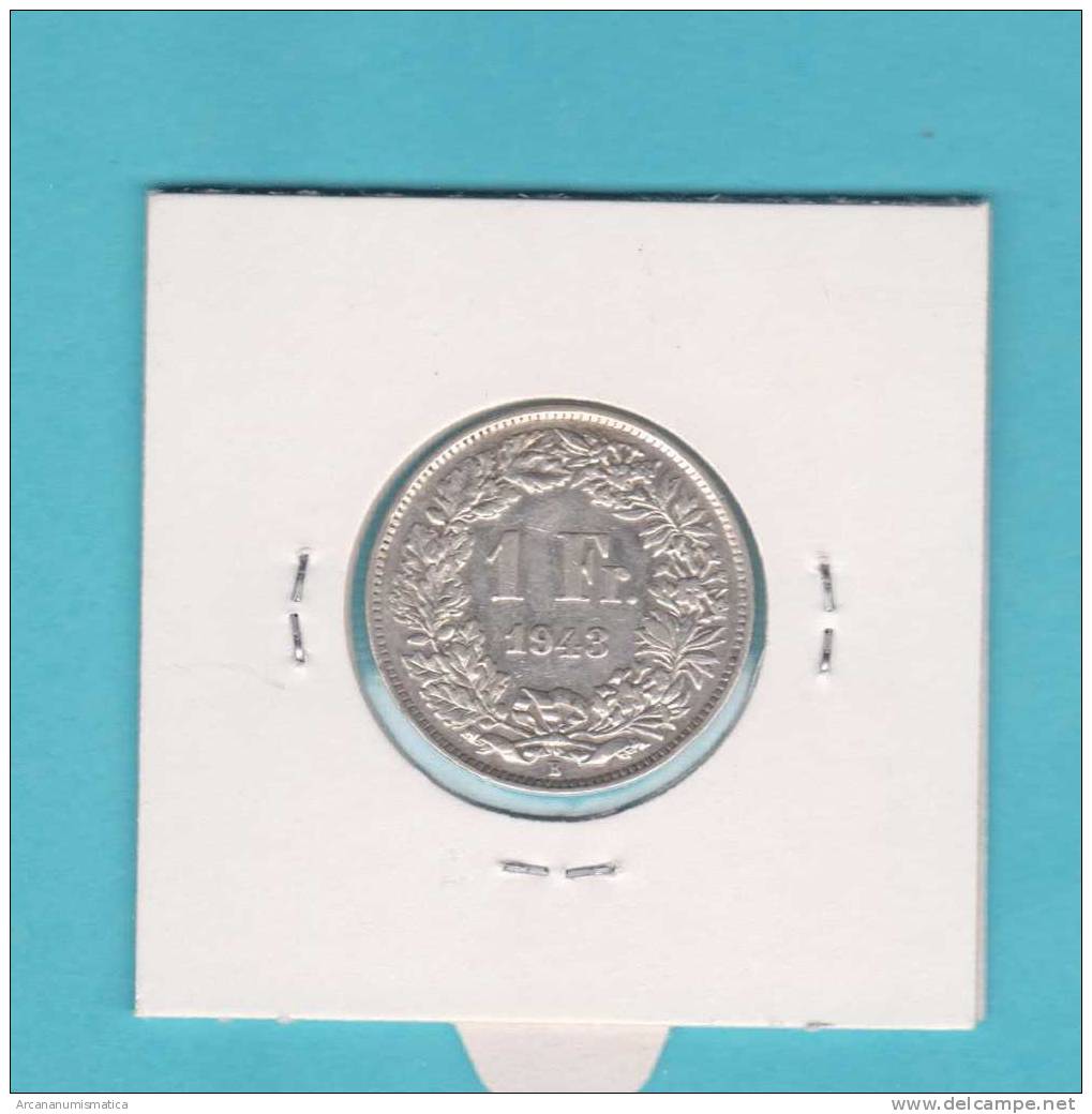 SUIZA  1 FRANCO    1.943 B   PLATA / SILVER    KM#24   MBC/VF     DL-8095 - Otros & Sin Clasificación