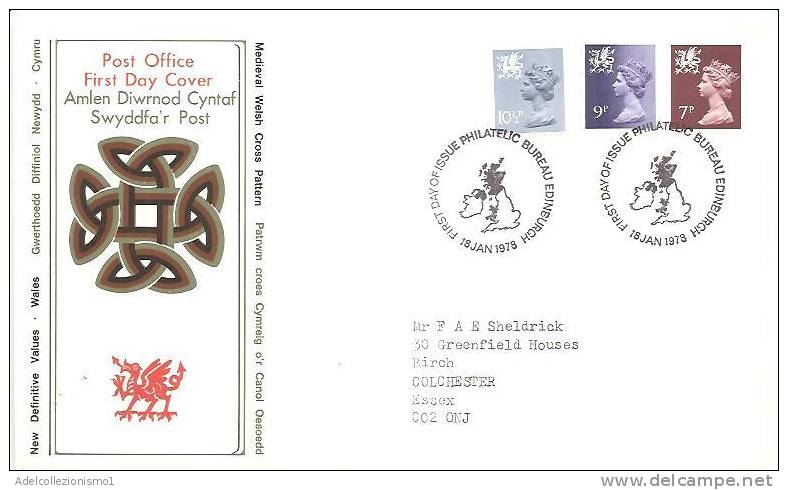 44466)lettera F.d.c. Serie Post Office Con 3 Valori + Annullo - 1971-1980 Decimal Issues