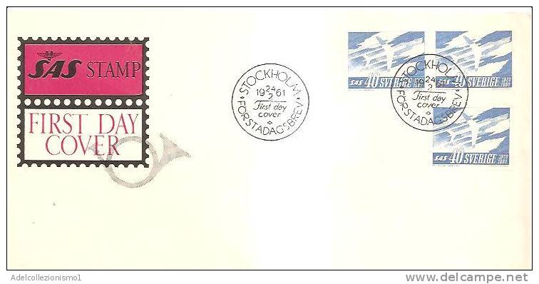 44470)lettera F.d.c. Serie SAS STAMP Con 3 Valori + Annullo - FDC