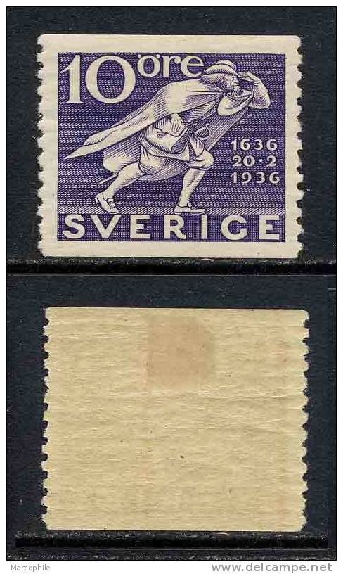 SUEDE - TRICENTENAIRE DES POSTES / 1936 - 10 ö Violet # 236 * - Unused Stamps
