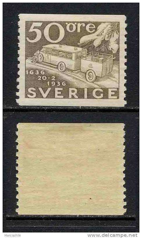 SUEDE - TRICENTENAIRE DES POSTES / 1936 - 50 ö Gris  # 244 * / COTE 27.50  EURO - Unused Stamps