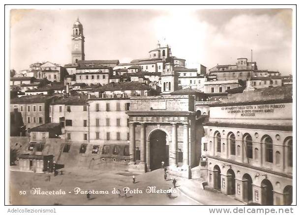 44513)cartolina Illustratoria Macerata -  Panorama Da Porta Mercato - Macerata