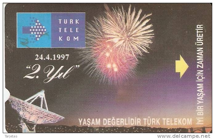 TARJETA DE TURQUIA DE UNA ANTENA PARABOLICA PARA SATELITES 100 UNITS - Astronomie