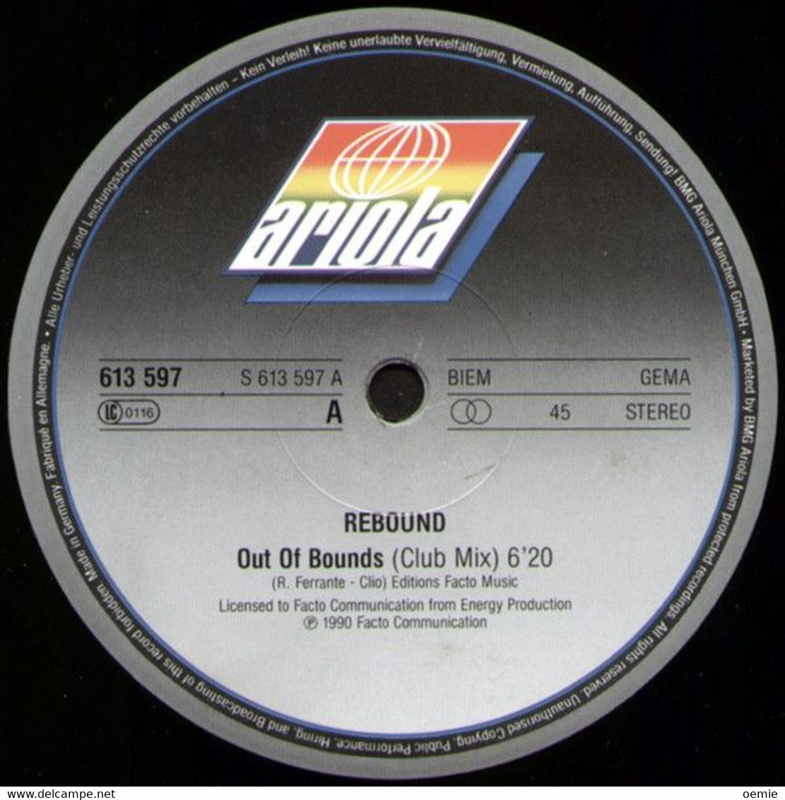 REBOUND °°  OUT OF BOUNDS - 45 Rpm - Maxi-Single