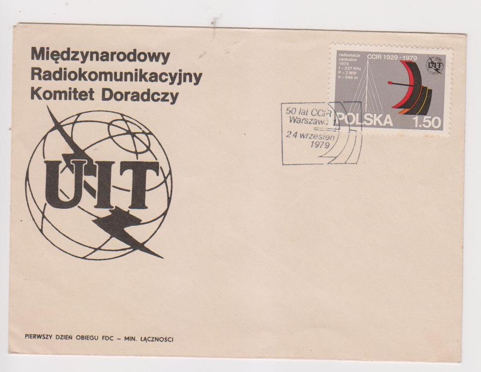 Poland 1979 FDC, Telecom, Tele Communication Radiola Comitee,  Anteena Mast, Organization - Lettres & Documents