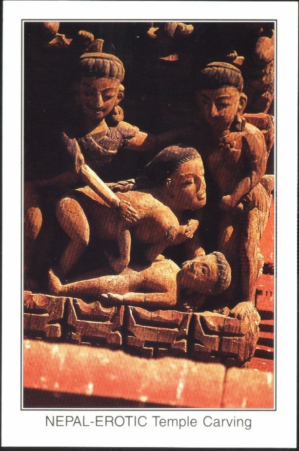 Nepal Sex Temple Sculpture Postcard - Nepal