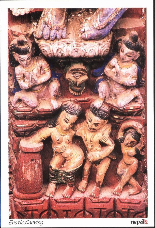 Nepal Sex Temple Sculptures  Postcard 003 - Nepal