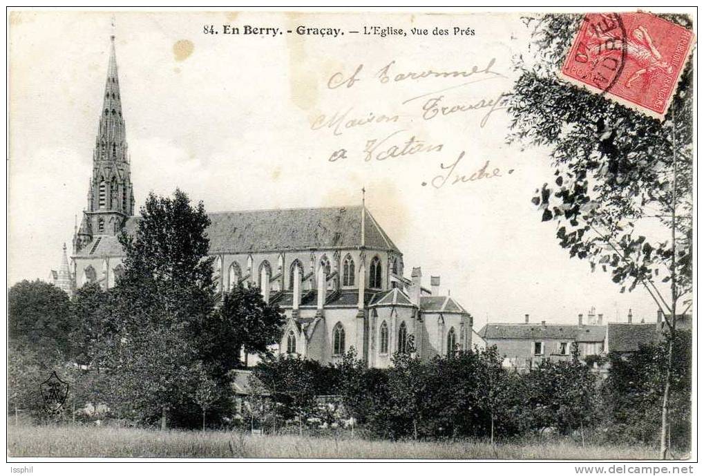 En Berry - Graçay - L'Eglise Vue Des Prés - Graçay