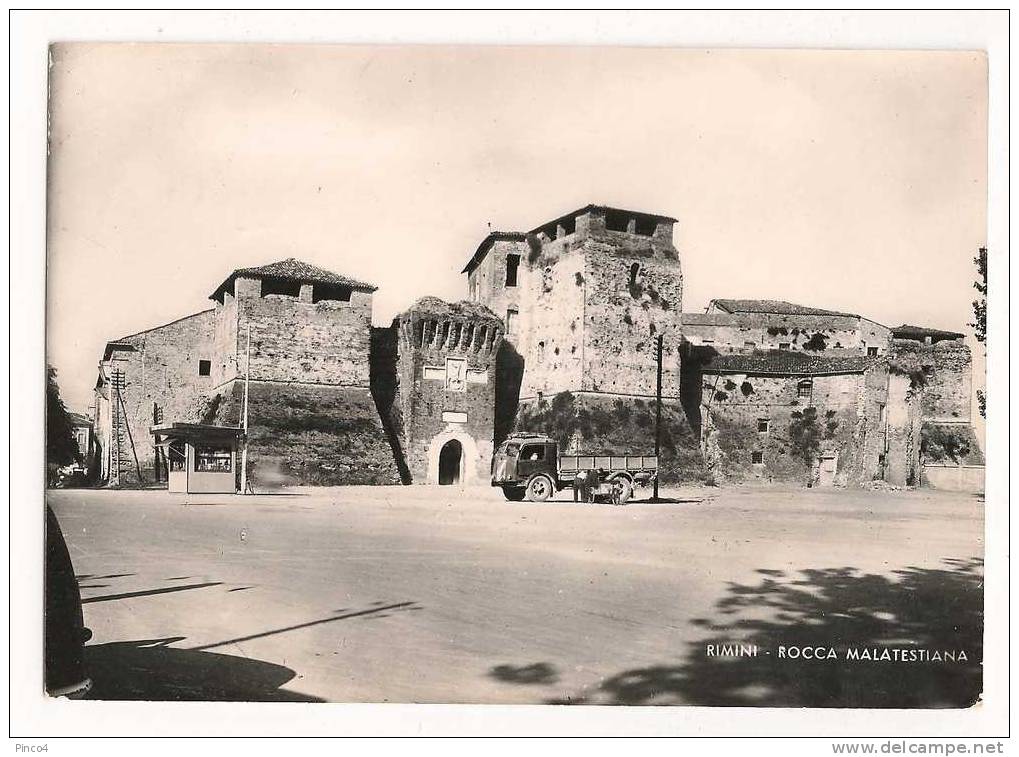 RIMINI ROCCA MALATESTIANA CARTOLINA FORMATO GRANDE VIAGGIATA NEL 1955 - Rimini