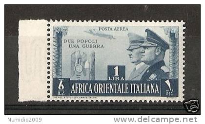 1941 AOI FRATELLANZA ARMI 1£ NON EMESSO MNH ** RR3420-2 - Italian Eastern Africa