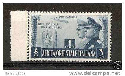 1941 AOI FRATELLANZA ARMI 1£ NON EMESSO MNH ** - RR3420 - Africa Orientale Italiana