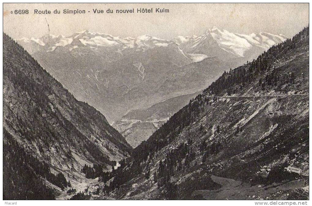 6436   Svizzera  Route Du  Simplon  Vue  Du  Nouvel  Hotel  Kulm  VG  1910 - Simplon