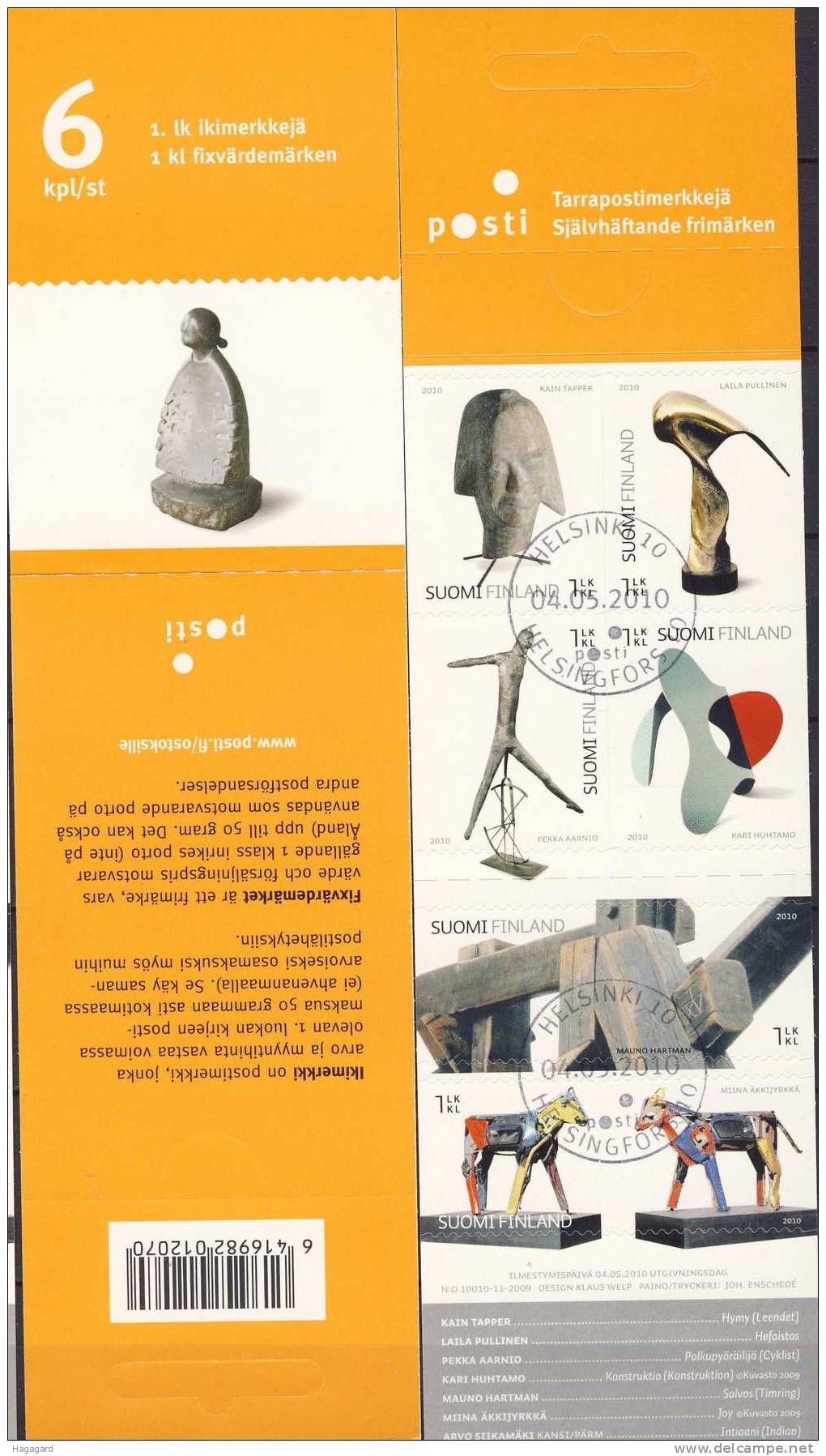 #Finland 2010. Art: Sculptures. Booklet. Used - Usati