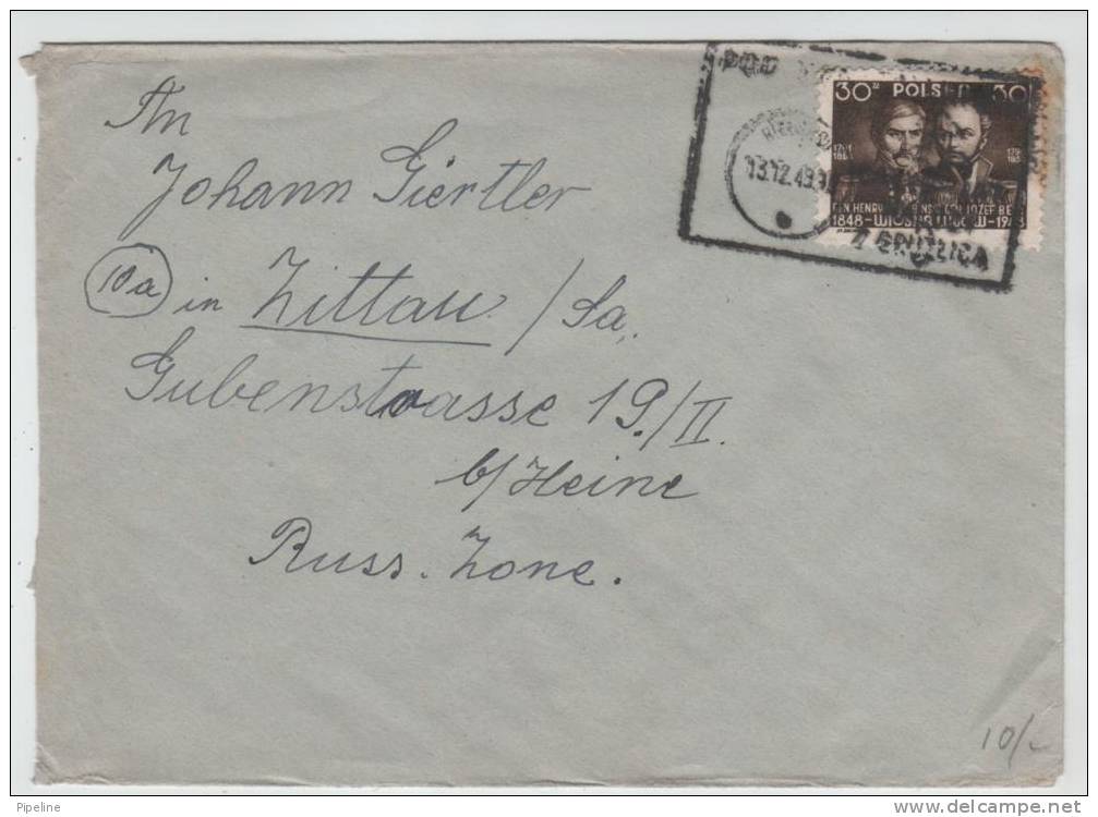 Poland Cover Sent To Germany Russian Zone 13-12-1949 - Briefe U. Dokumente