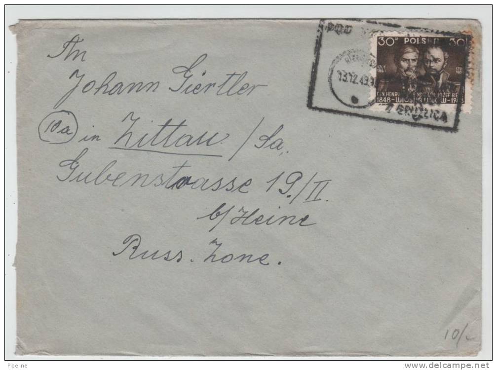 Poland Cover Sent To Germany Russian Zone 13-12-1949 - Covers & Documents