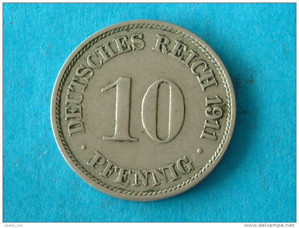 1911 J - 10 PFENNIG / KM 12 ( For Grade , Please See Photo ) ! - 10 Pfennig