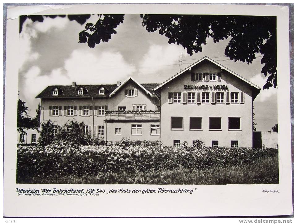 CP De UFFENHEIM " Mfr BAHNHOFHOTEL Rüf 340 Das Haus Der Guten übernachtung " . - Neustadt Waldnaab