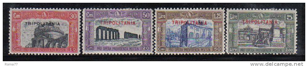 COL256 - TRIPOLITANIA , Milizia II Serie N. 50/53 LINGUELLATA E CENTRATA *  Mint - Tripolitania