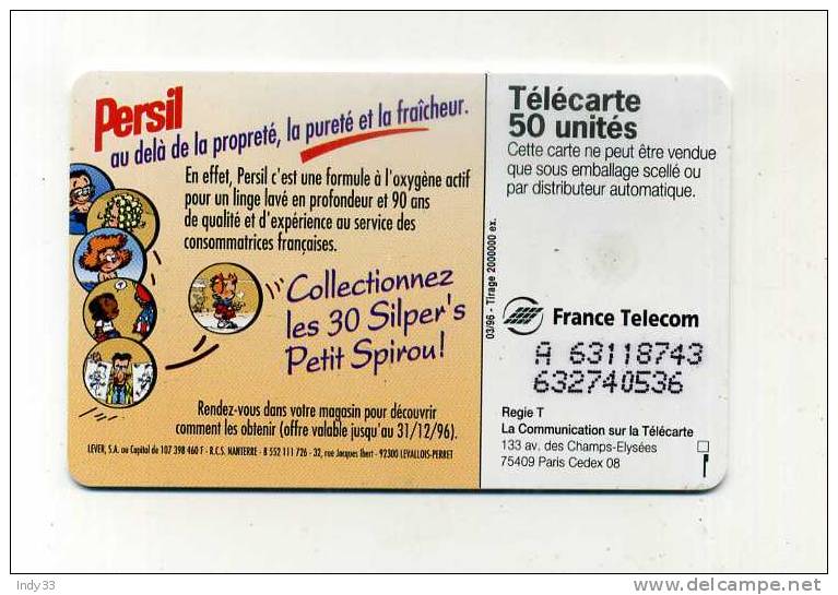 - TELECARTE PERSIL . PETIT SPIROU 1996 - Advertising