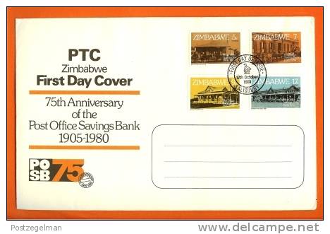 ZIMBABWE 1980 FDC Mint Postal Saving Bank 247-250 F1099A - Zimbabwe (1980-...)
