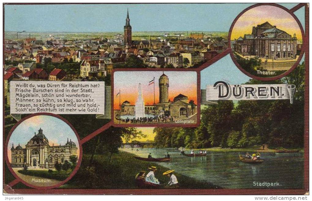 CPSM DUREN (Allemagne - Rhénanie Du Nord Westphalie) - 5 Vues : Museum, Theater, Stadtpark.... - Dueren