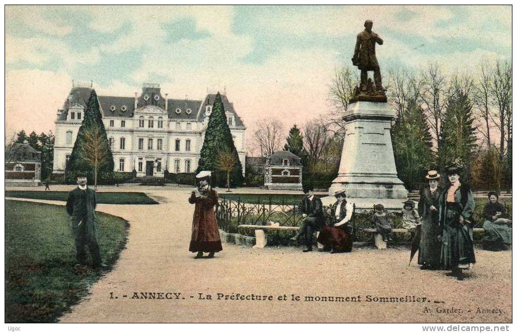CPA - 74 - ANNECY - La Préfecture Et Le Monument Sommeillier - 960 - Annecy