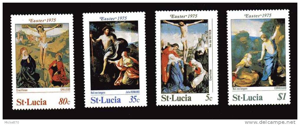 Sainte Lucie N°368 à 371 Neuf** Paques Tableaux - St.Lucie (1979-...)