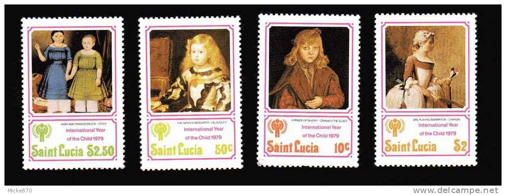 Sainte Lucie N°465 à 468 Neuf** Année De L´enfant Tableaux - St.Lucia (1979-...)