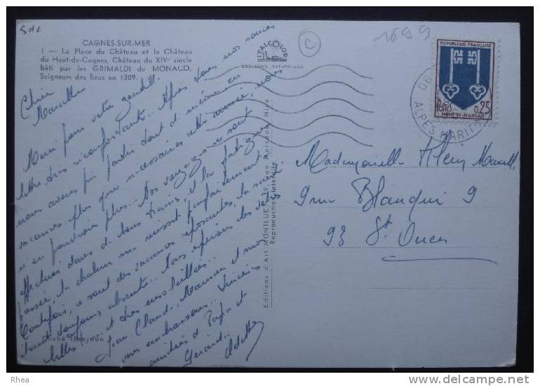 06 Cagnes-sur-Mer CAGNES-SUR-MER 1 - La Place Et Le Ch?teau Place Du Chateau Voiture 1960 D06D C06027C RH011807 - Cagnes-sur-Mer