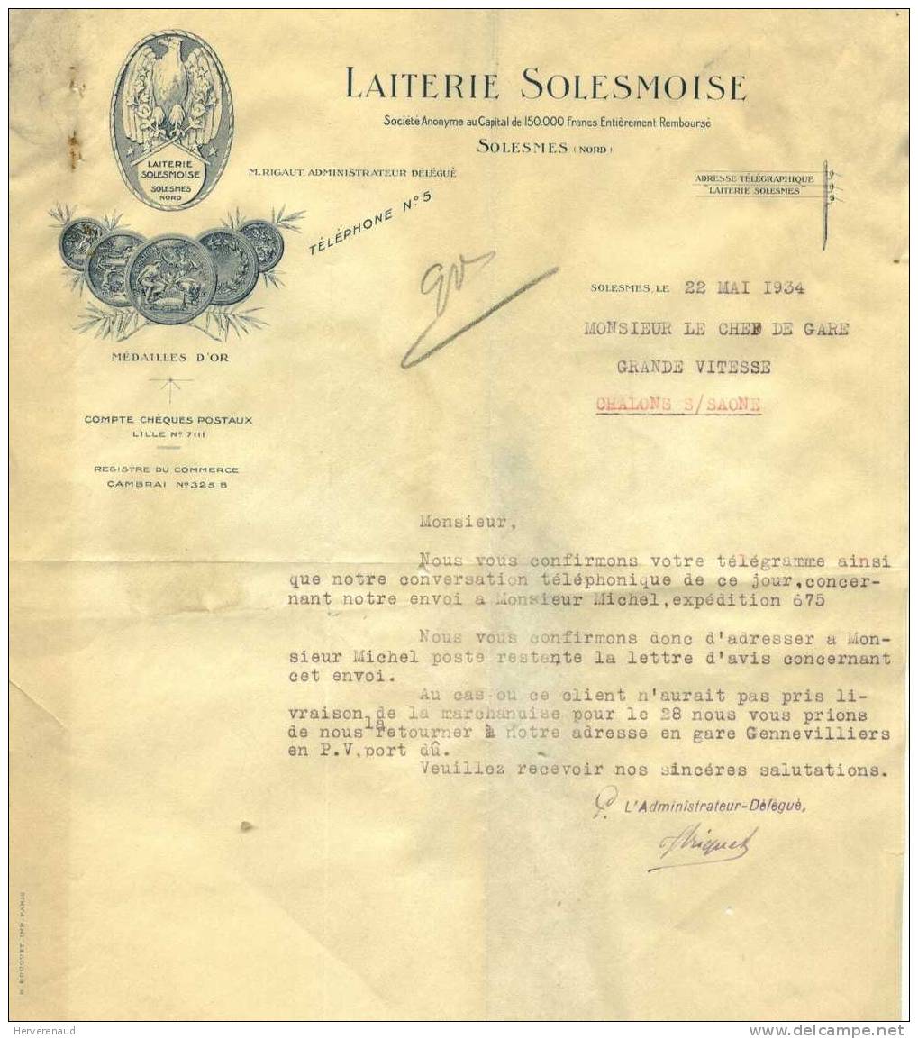 Paix 283 Sur Lettre De Solesmes (Nord), Pour  Chalon-sur-Saône - 1932-39 Paix