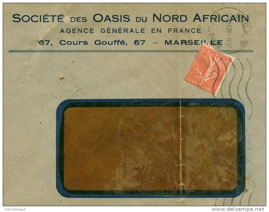 Semeuse 199 Sur Lettre De La Société Des Oasis à Marseille,  Pour  Chalon-sur-Saône - 1903-60 Semeuse Lignée