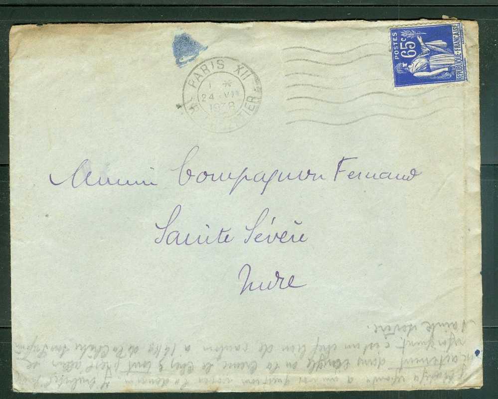 Yvert N° 365 SEUL SUR LETTRE - LR16207 - 1932-39 Paix