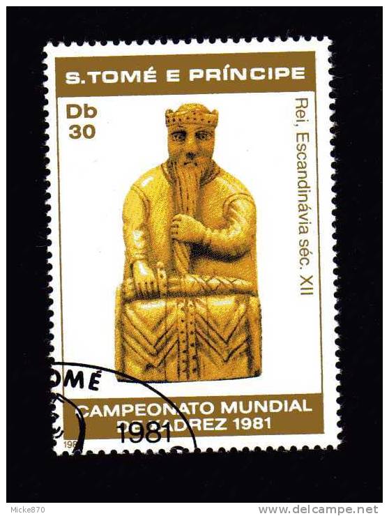 Sao Tome Et Principe N°642 Oblitéré échecs - Sao Tome Et Principe