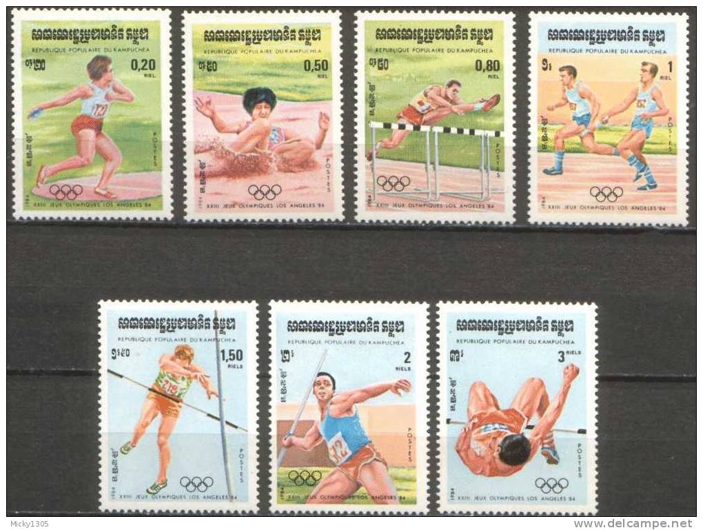 Kampuschea / Kampuchea - Mi-Nr 568/574 Postfrisch / MNH ** (A313) - Summer 1984: Los Angeles