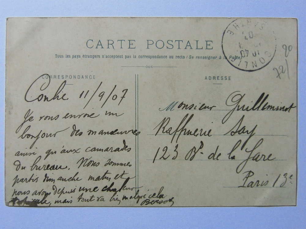 CPA 72 - CONLIE - Rue De La Gare 1907 - Pour Raffinerie Say à Paris - Conlie