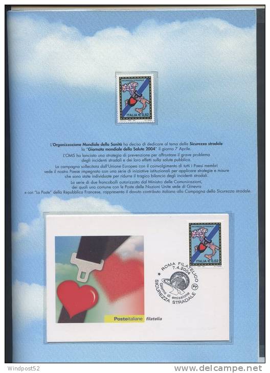 ITALIA -  FOLDER 2004 GIORNATA MONDIALE DELLA SALUTE SULLA SICUREZZA STRADALE - Folder