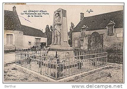 18 GRACAY - Le Monument Aux Morts De La Guerre - Graçay