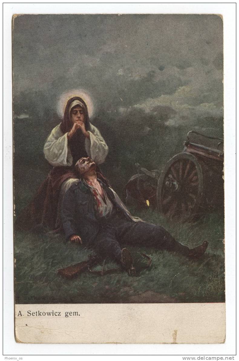 RED CROSS - Offizielle Karte, A.Setkowicz Pinx, Old Postcard - Croix-Rouge