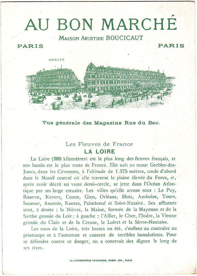 CHROMO BON MARCHE / Les Fleuves De France / La Loire - Au Bon Marché