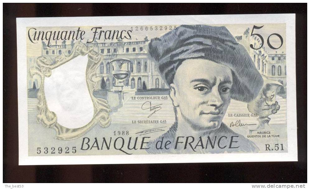 50 Francs  Quentin De La Tour  1988 - 50 F 1976-1992 ''Quentin De La Tour''